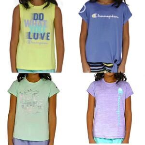 Champion 4 pc girls tees (3 tees 1 tank top) beautiful colors sz 4